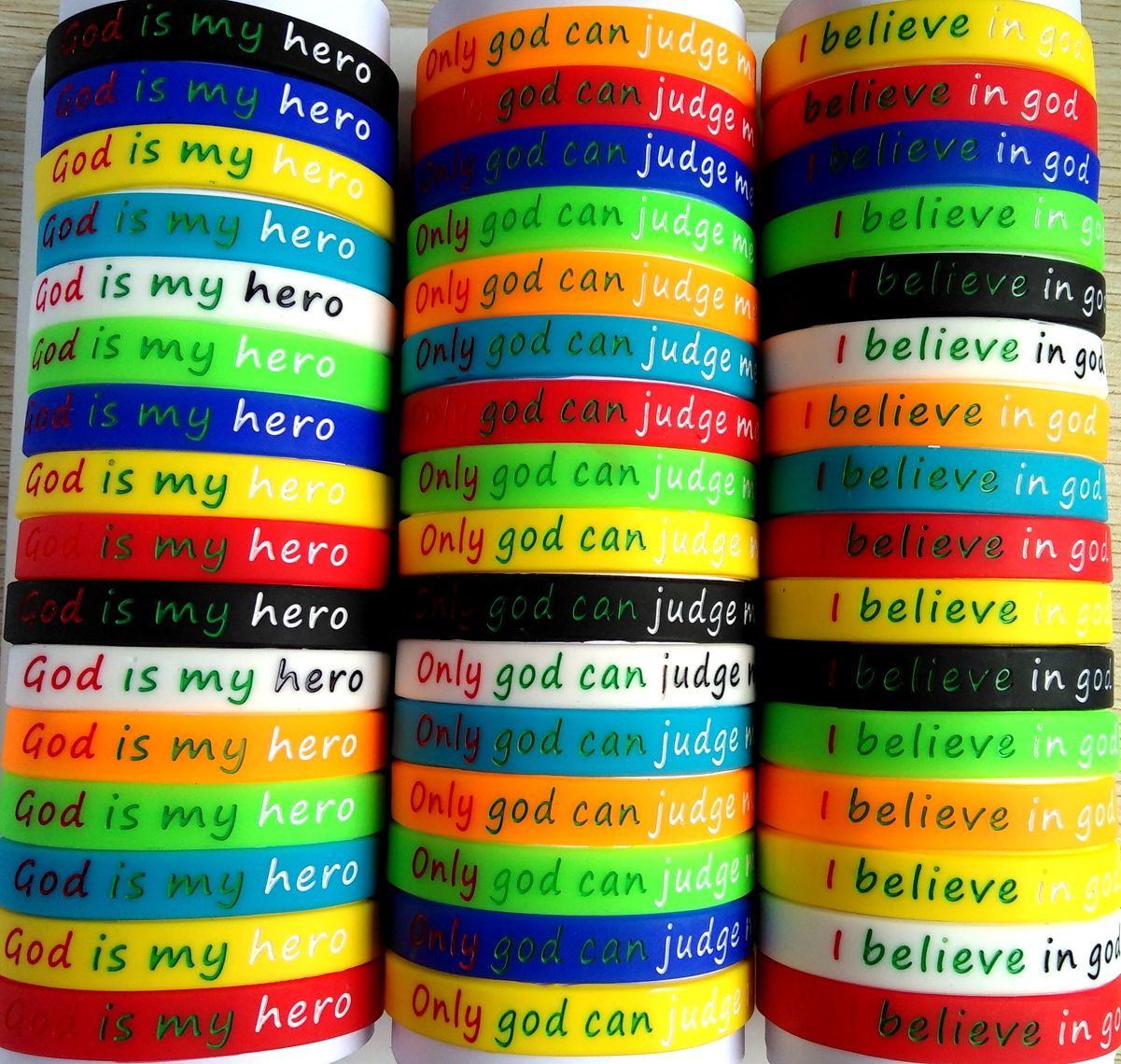 Wholesale Religious Glow JESUS Silicone Bracelets Colorful Rubber God
