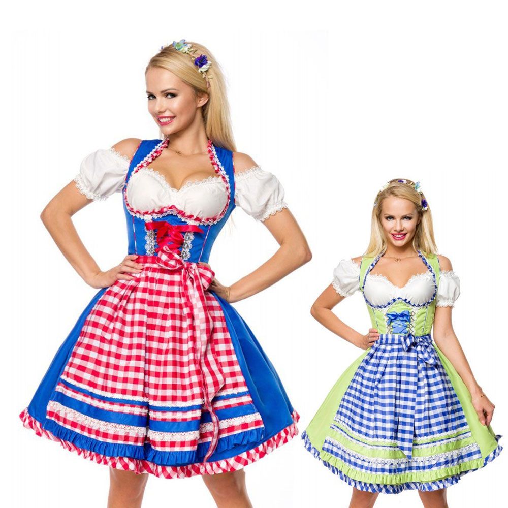 Ladies Oktoberfest Beer Maid Wench German Bavarian Heidi Fancy Dress Costume