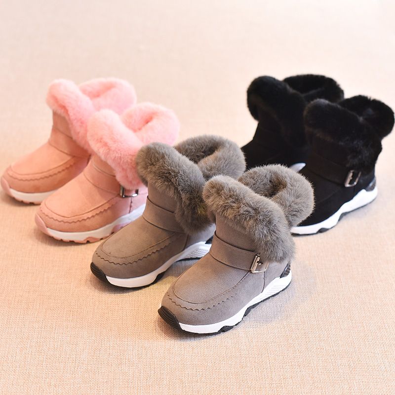 Invierno Botas Nieve Zapatos de bebé niños niños del Niño Chicos Chicas Botas De Piel 