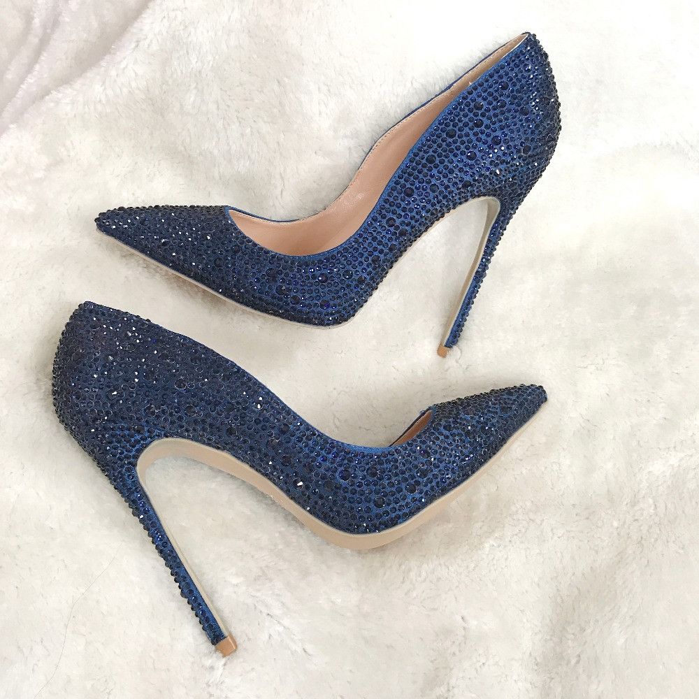 navy blue heel shoes