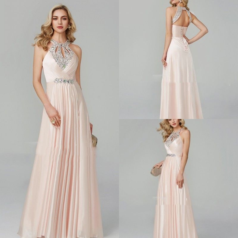 light pink halter dress