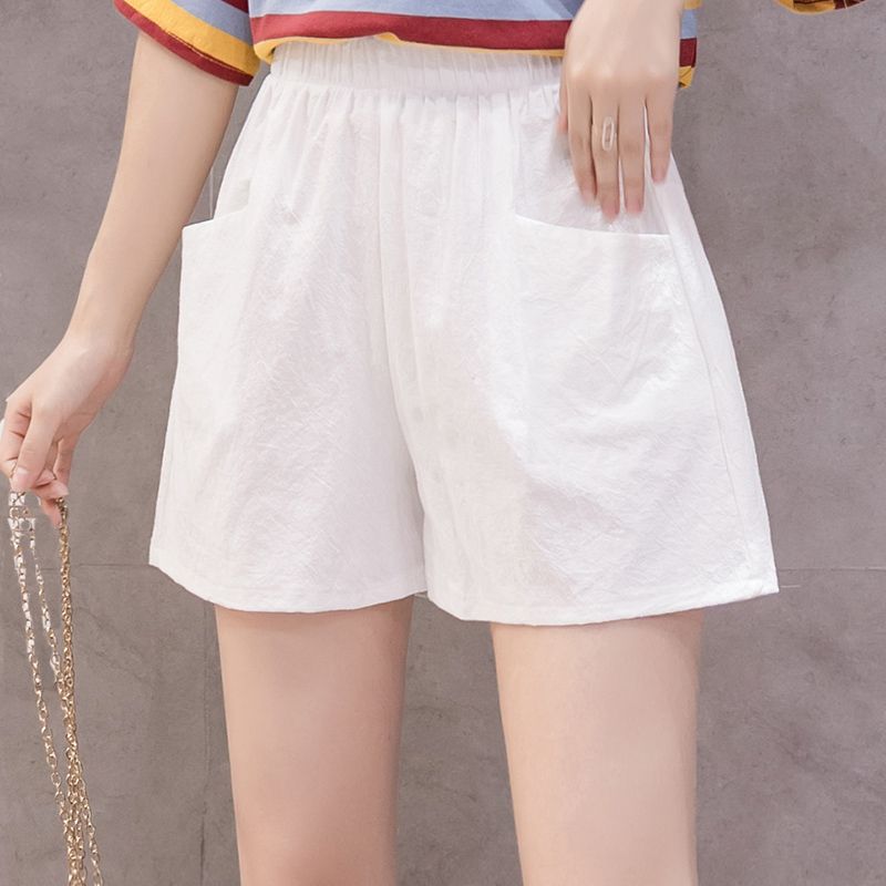 elastic waist shorts ladies