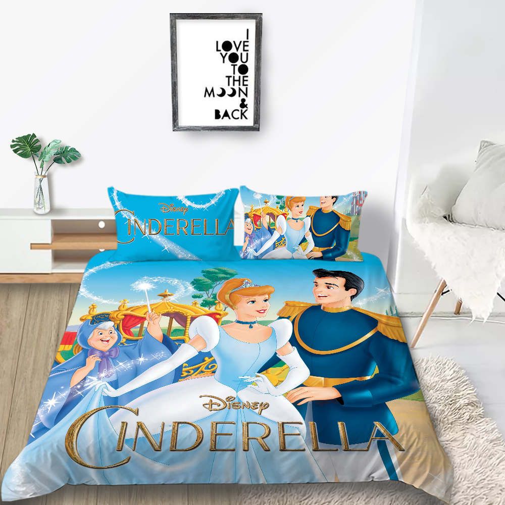 Girls Bedding Set Cinderella Fantasy Beautiful Fairy Tale Duvet