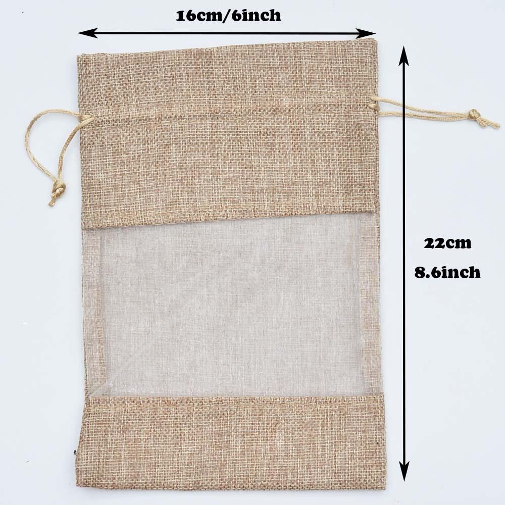 burlap organza bolsas