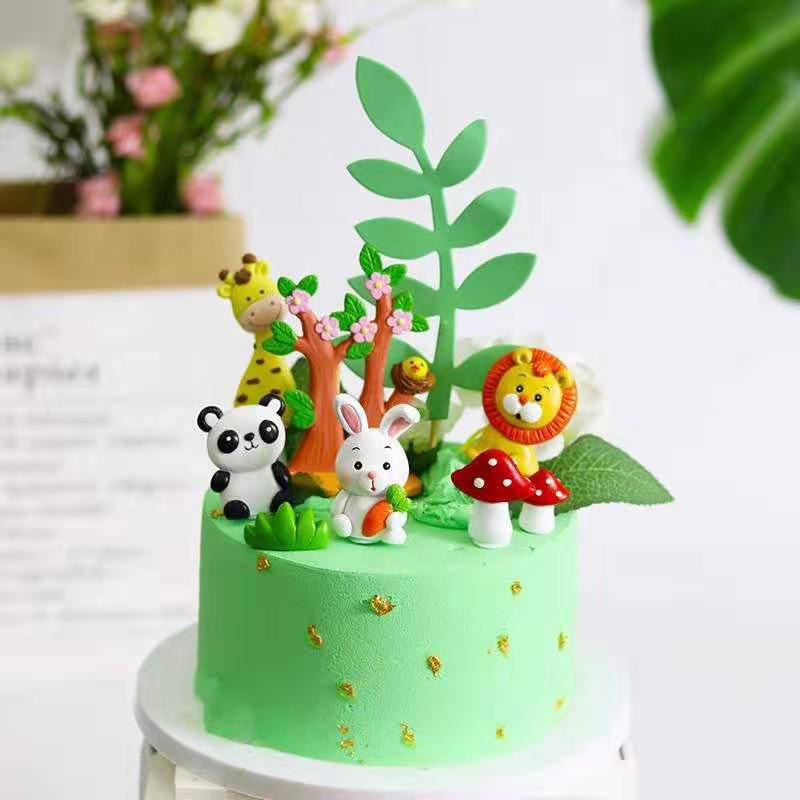 Acheter Pas Cher Theme Des Animaux Cartoon Jungle Party Anniversaire Decoration Gateau Decoration Animal Decoration Fournitures Fete Pour Enfants Du 12 18 Fr Dhgate