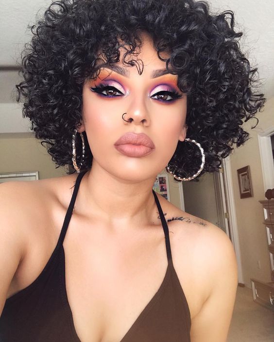 fashion beautiful lady hairstyle brazilian Hair afro bob kinky curly wig Simulation human hair kinky curly wig with bangs for lady fashion beautiful lady hairstyle brazilian Hair afro bob kinky curly wig Simulation human hair kinky curly wig with bangs for lady