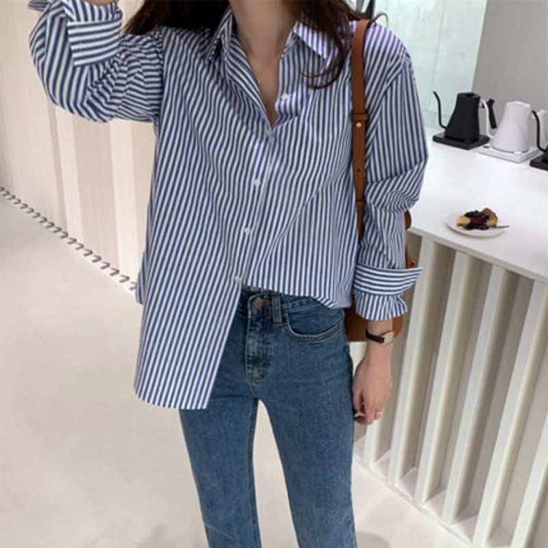 Vertical Striped Shirt Womens 