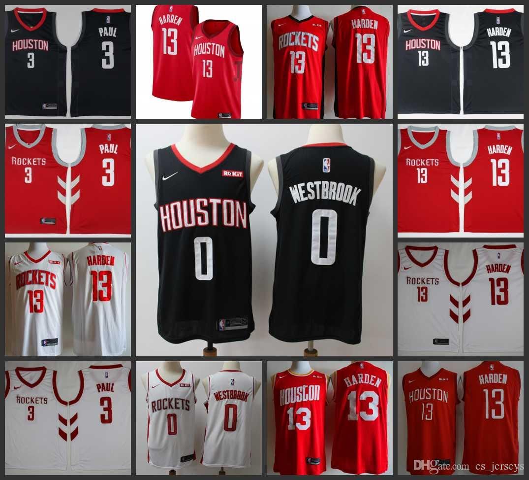 Compre Houston Rockets Hombres Camisetas De La NBA De Baloncesto 13 James Harden 0 Russell Westbrook 3 Chris Paul Costura Jersey A 17,77 € Del Boutiquejerseys2 | DHgate.Com