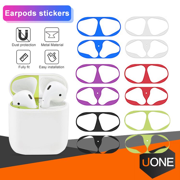 Protector de polvo para Apple airpods placa de metal de prevención de polvo de hierro Nueva Etiqueta Engomada Protector de polvo para Apple airpods placa de metal de prevención de polvo de hierro Nueva Etiqueta Engomada