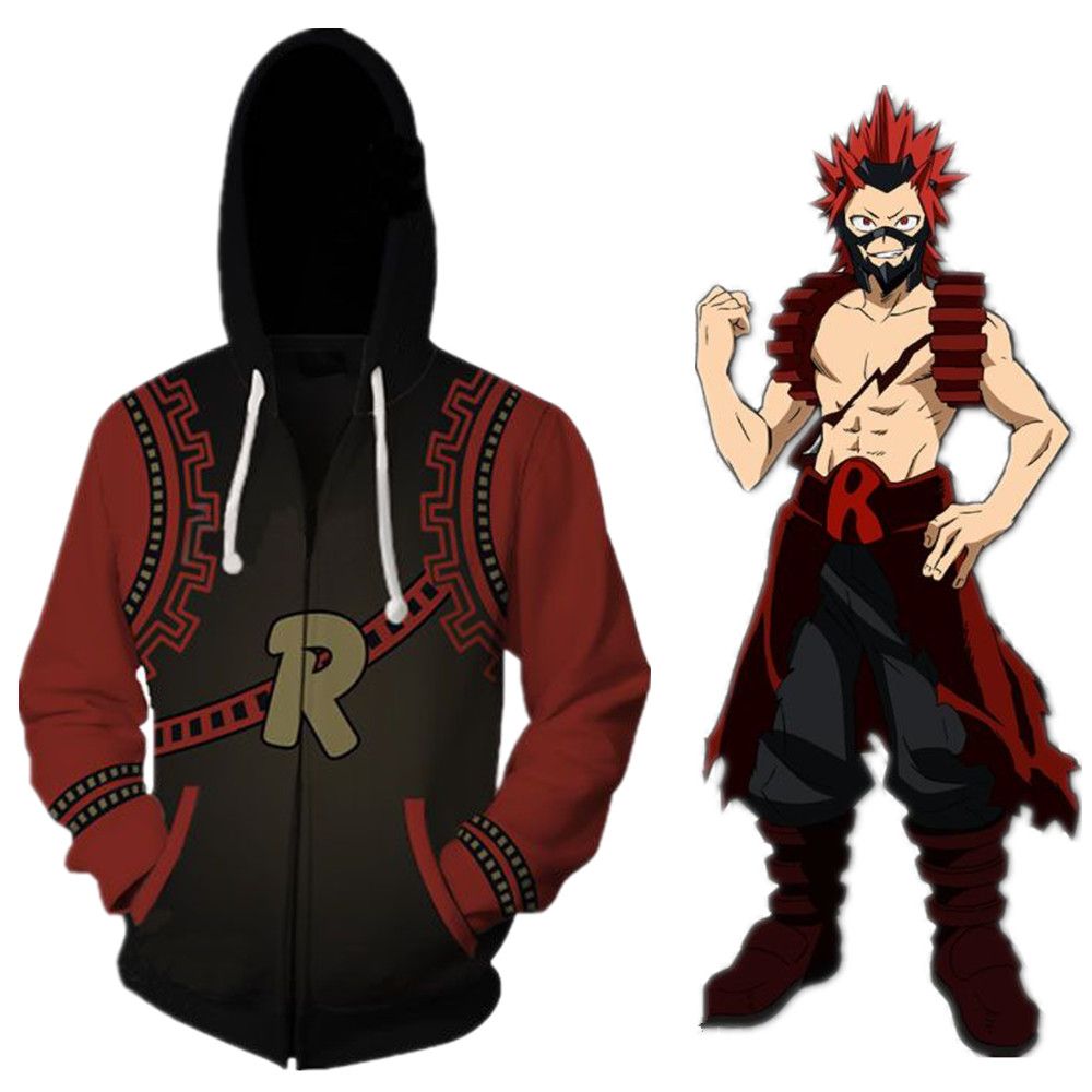 my hero academia kirishima moletom com capuz