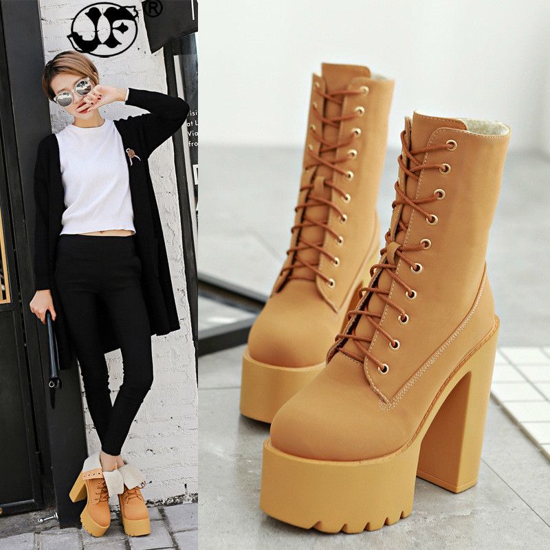 high heel ankle boots with laces outfits