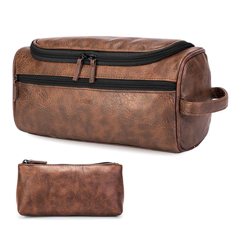 mens leather dopp bag