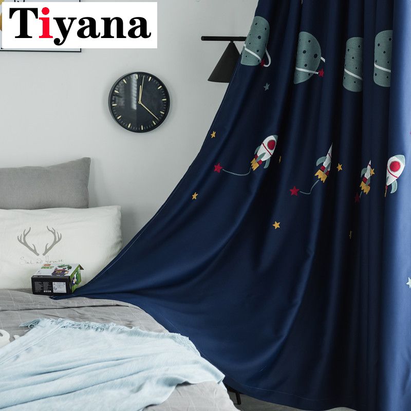 2019 Modern Geometric Blackout Blinds Room Printed Curtains Kids