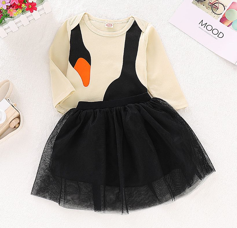 2019 Infant Baby Girls Black Swan Toddler Baby Kids Girls Clothes