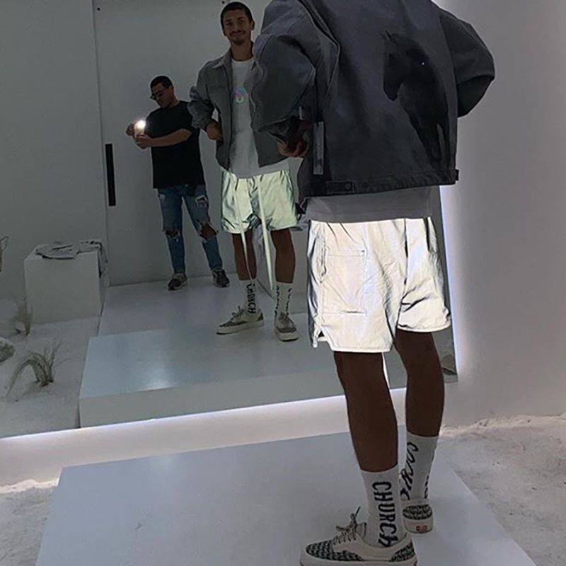 fear of god iridescent shorts