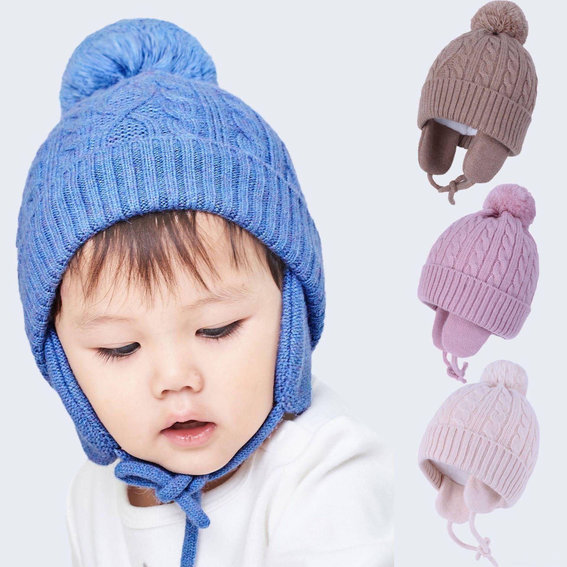 Newborn Kid Boy Girl Winter Warm Hat Knitted Woolen Headwear Beanie Cap Hats New