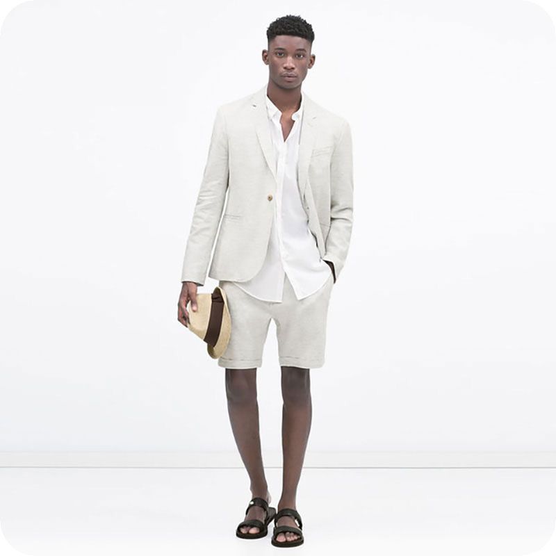white short pants men