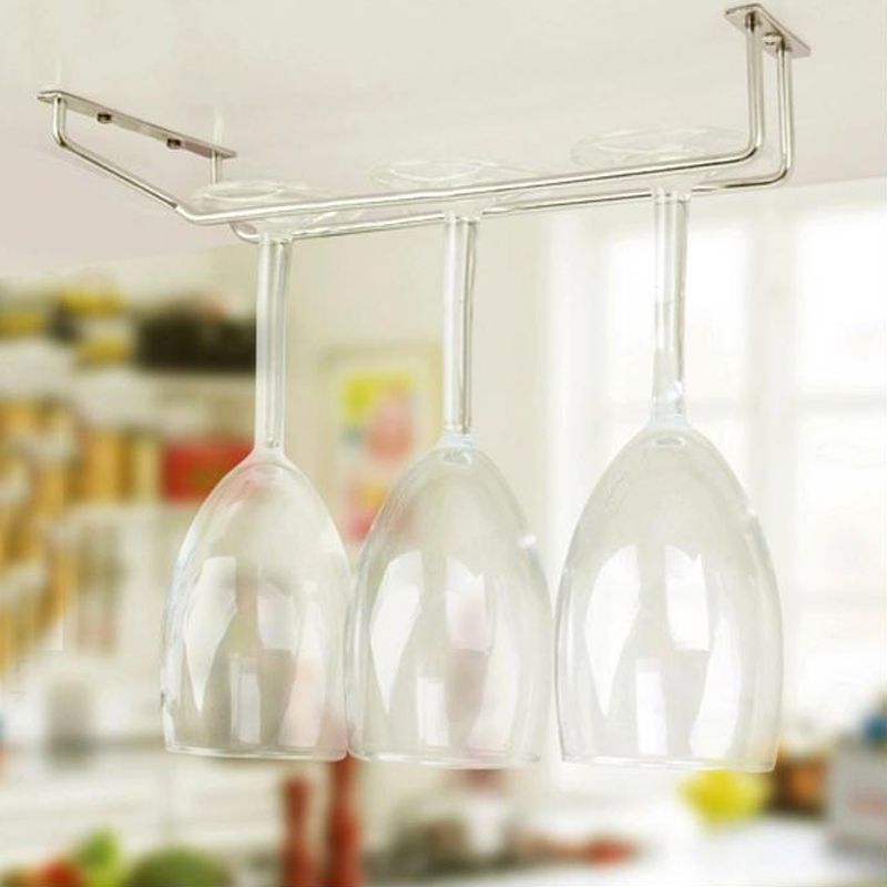 35CM Wine Glass Rack Hanging Stemware Holders Bar Under Cabinet Home New 35CM Wine Glass Rack Hanging Stemware Holders Bar Under Cabinet Home New