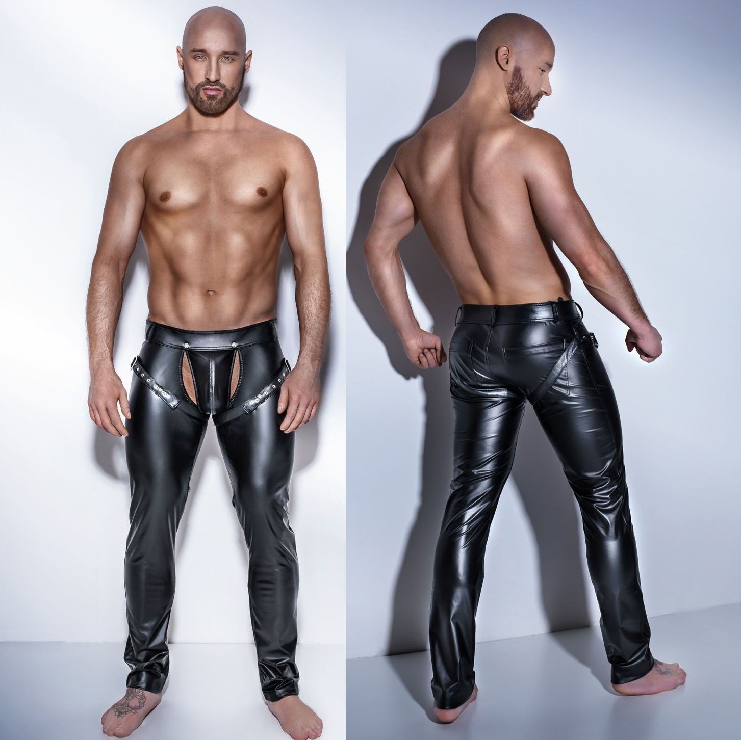 SEXY MENS SHINY PATENT LEATHER LOOK PVC 