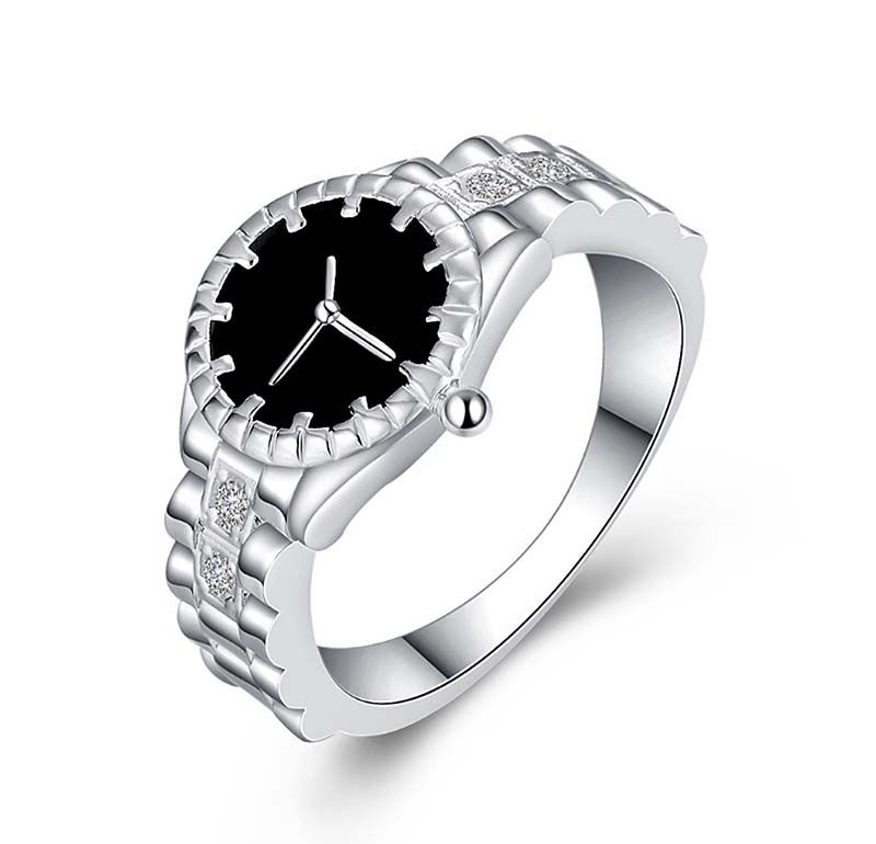 Acquistare Anello Orologio Da Uomo E Donna Anello Da Orologio In Rame  Placcato Argento Anello A Forma Di Orologio Creativo Con Zircone Intarsiato  Economico | Consegna Veloce E Qualità | It.Dhgate