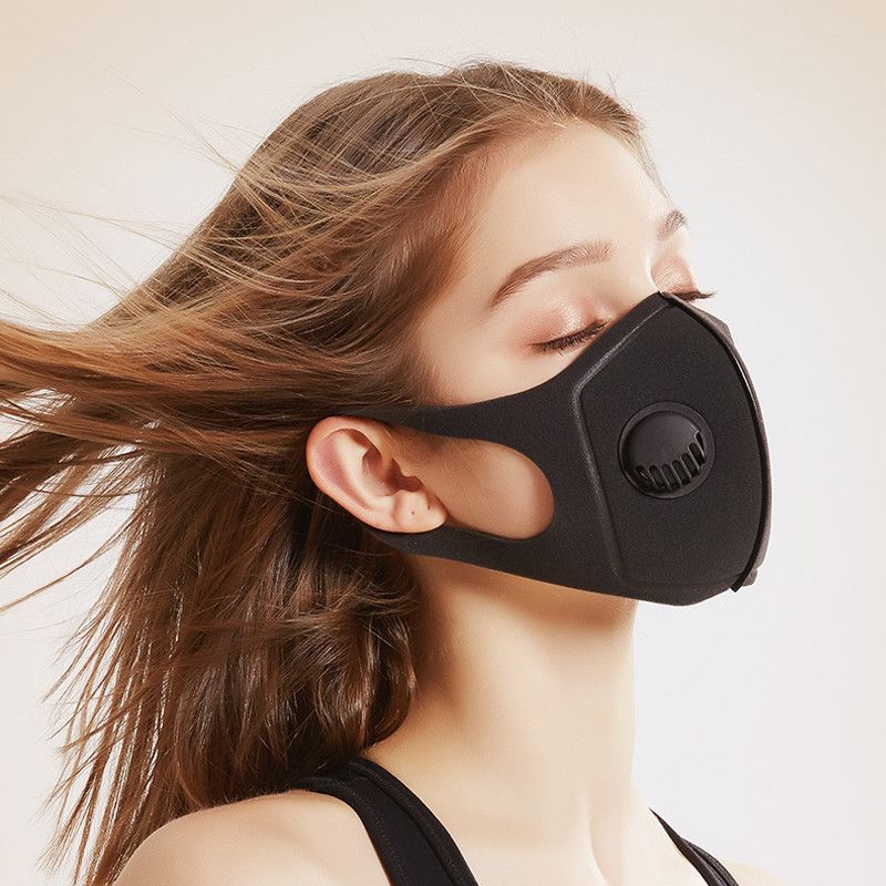 ABD Stok Moda Sünger Yüz Pamuk Yeniden Yıkanabilir Nefes Siyah Yüz Unisex Maske Filtre Vana Tasarımcı Lüks Ağız Maskeleri ile Maske