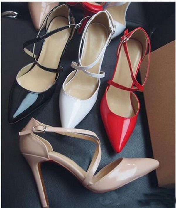 red bottom lace heels