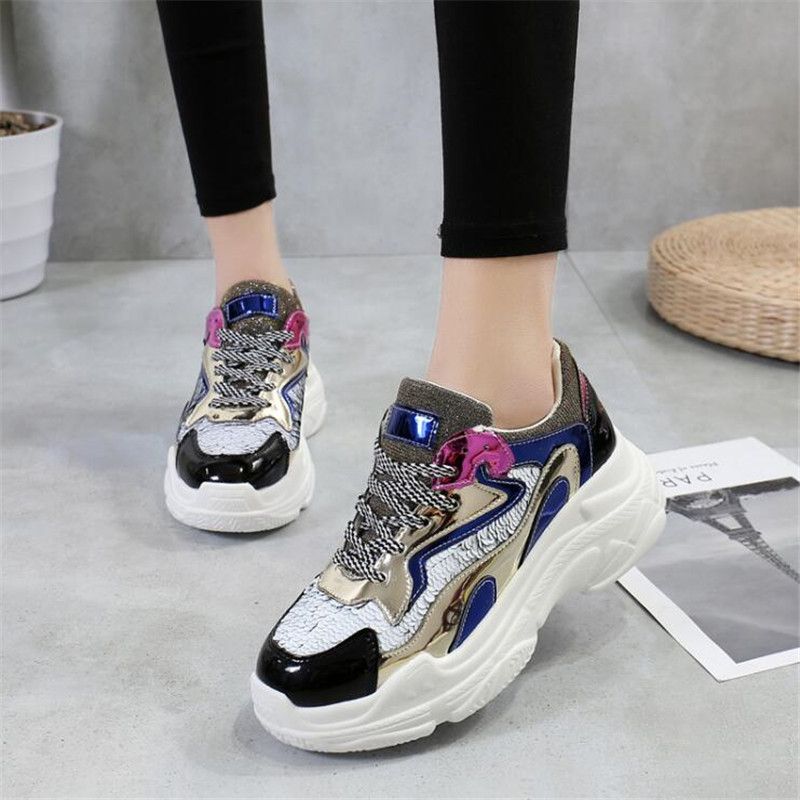 sequin chunky sneakers