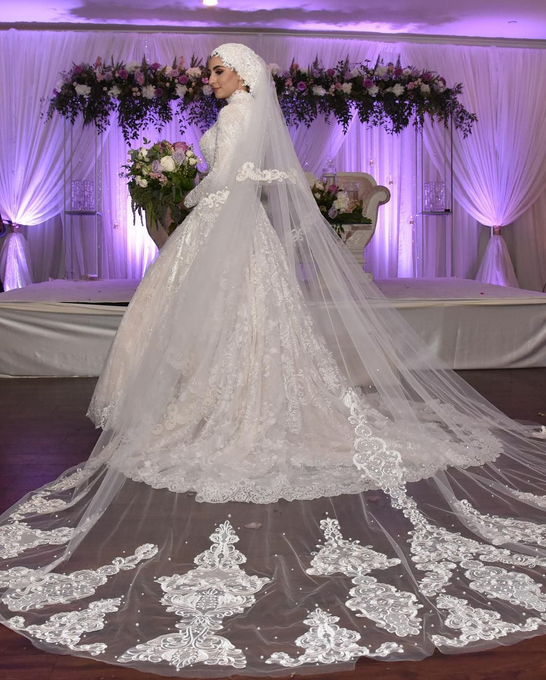 2019 Muslim Wedding Veils 2 Layers 