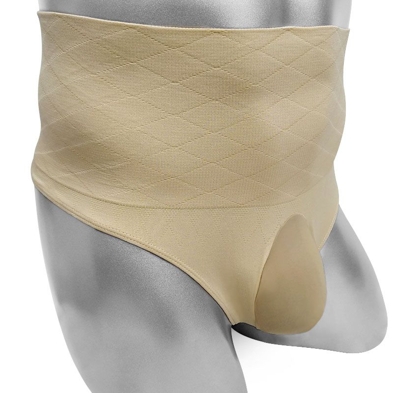 2020 Mens Sissy Thong Pouch Panties High Waist Compression Belly Soft