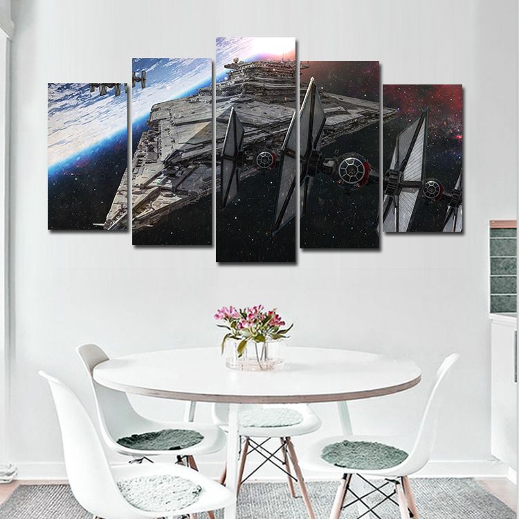 2019 Combinations Hd Fantasy Spaceship Spacecraft Pattern Unframed Canvas Painting Wall Decoration Printed Oil Painting Poster From Willwangtrade888