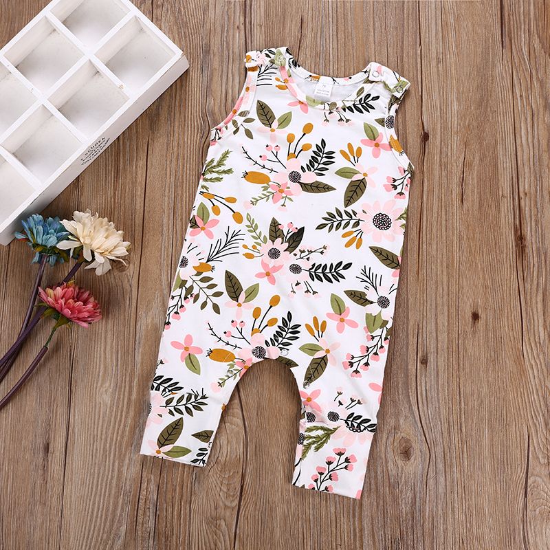 Toddler Kids Baby Girl Long Sleeve Floral Romper Jumpsuit Overall Clothes Summer