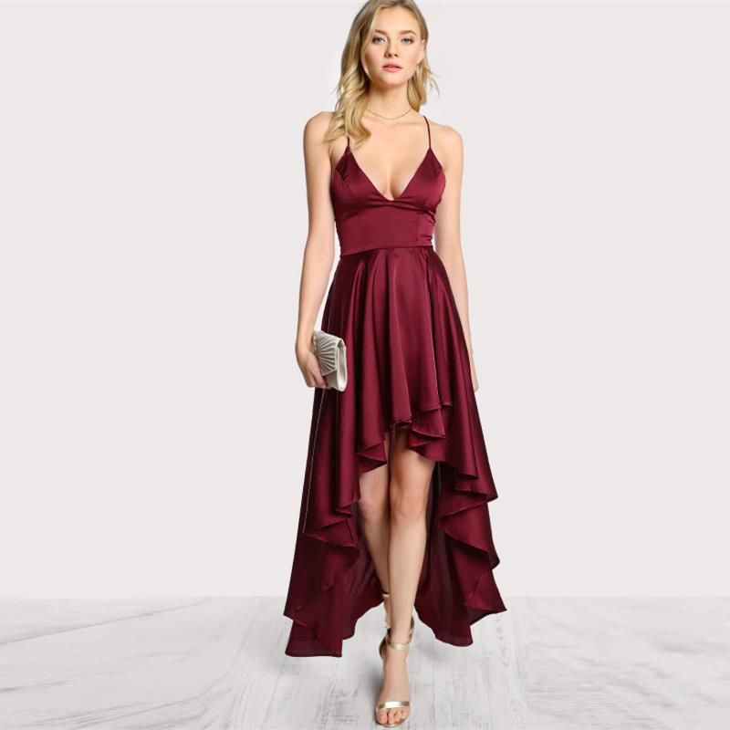 deep v party dress