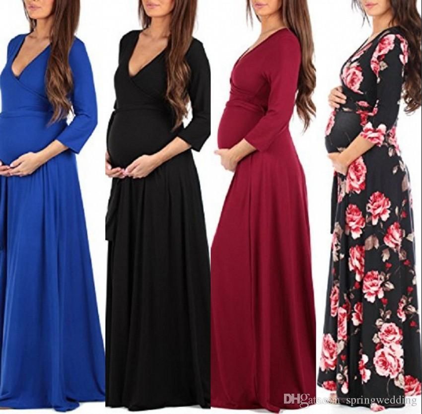 Grosshandel Schone Neue Gunstige Schwangere Langarm Abendkleid Frauen Lange Mutterschaft Dress Kleid Sommer Requisiten Maxi Casual Dress Cocktail Mc0685 Von Brittany72 30 Auf De Dhgate Com Dhgate