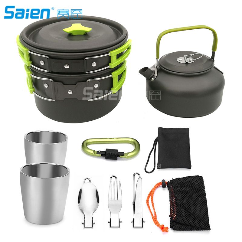 satin al kamp tencere seti kamp tavalar tasinabilir cook caydanlik pot seti ile set icin karabina kamp tencere soba ile cay kahve fincani tl154 73