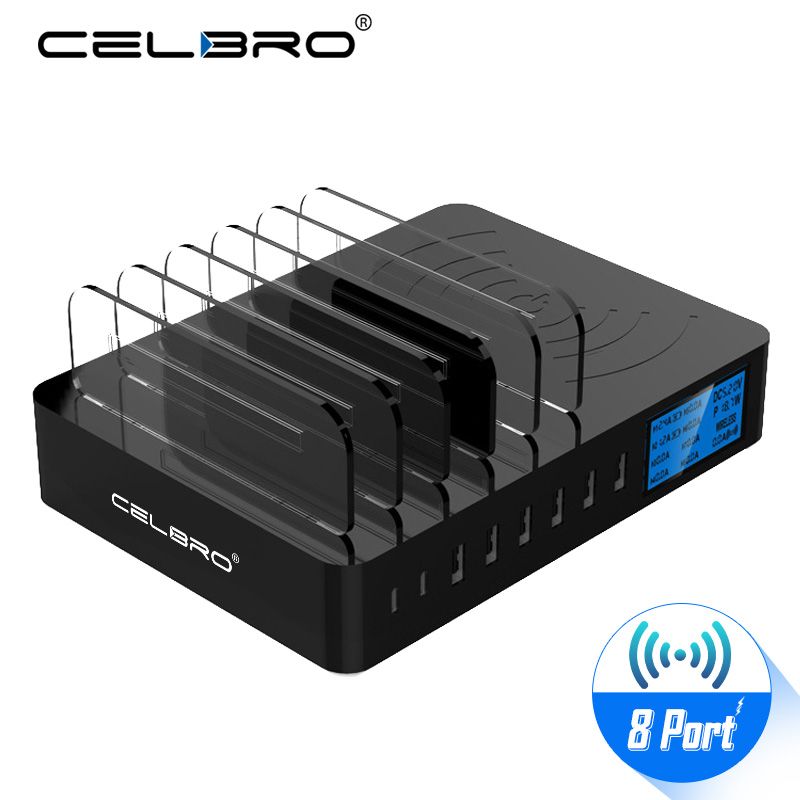 40w Multiple Usb Charger Hub 7 5w Desk Qi Wireless Charger Pad