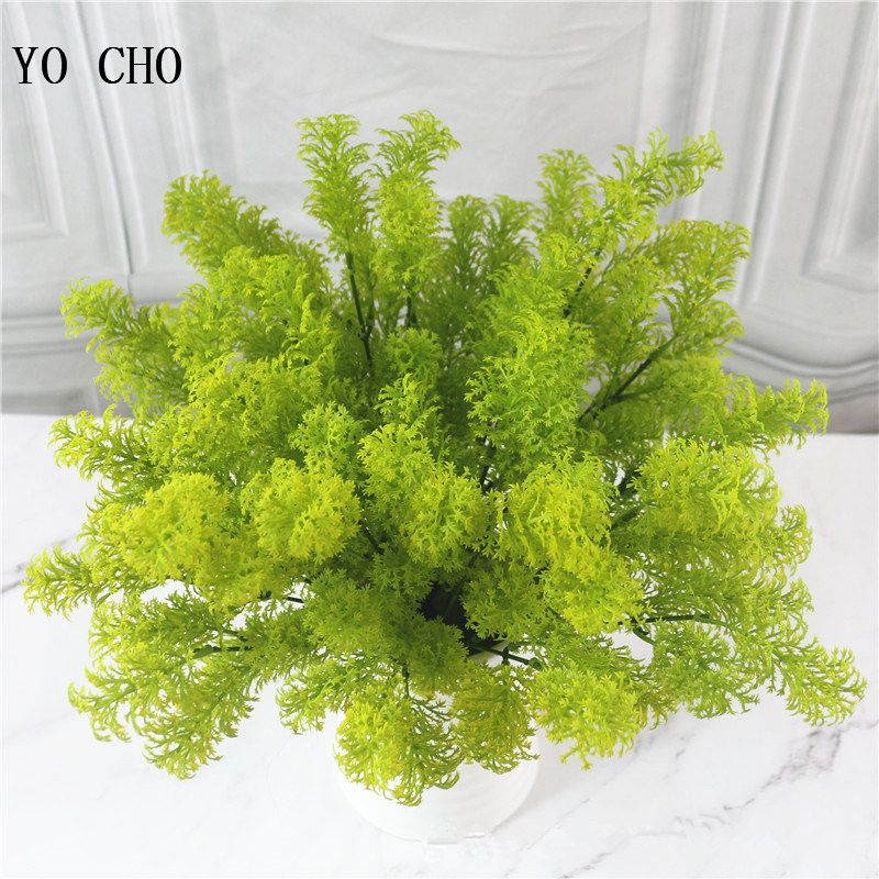2019 Yo Cho 7 Branches Artificial Pine Grasses Plastic Plant Fake