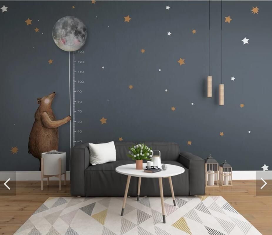 Carton Bear Star Kids Bedroom Wallpaper Measure Stature Wall Mural Children Room Background Wall Paper Rolls Custom Widescreen Wallpapers High Resolution Wild Screen Wallpaper From Newcute 27 48 Dhgate Com