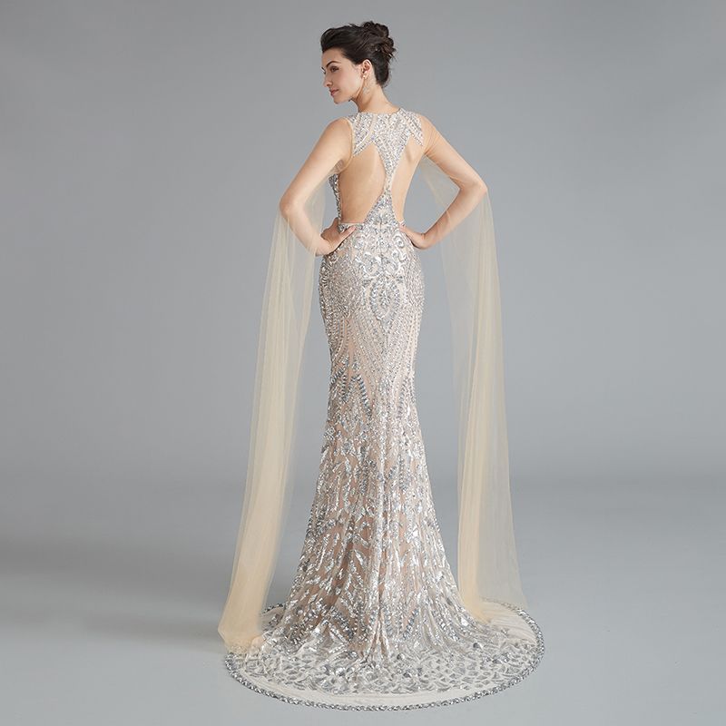 Compra MG002 Vestido De Fiesta De La Sirena Blanca Con Cuello En V Profundo  Con La Manga De La Cascada Dillards Madre De Los Vestidos De La Novia  Vestido Atractivo De La