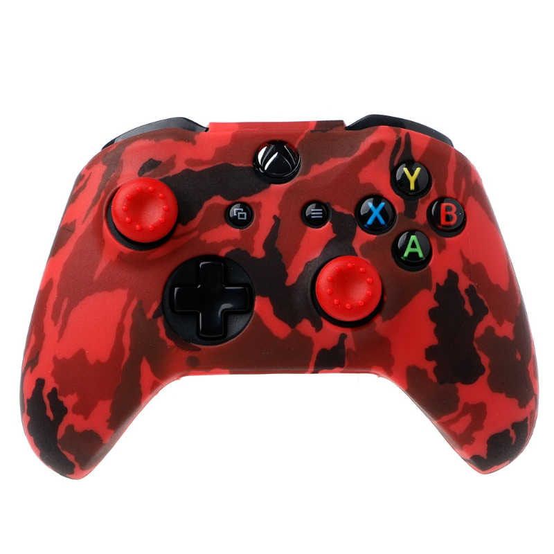 Silicone Protective Skin Case for XBox One Slim Controller Protector  Camouflage Gamepad Cover with 2 free Grips Caps