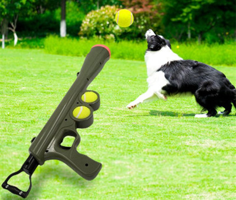 2020 Pet Ball Dog Toy Funny Pet Dog Gun Toy Training Muzzle Catapult
