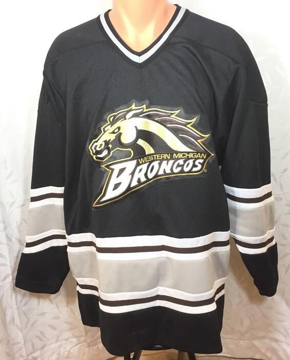 Western michigan hockey jersey Clearance