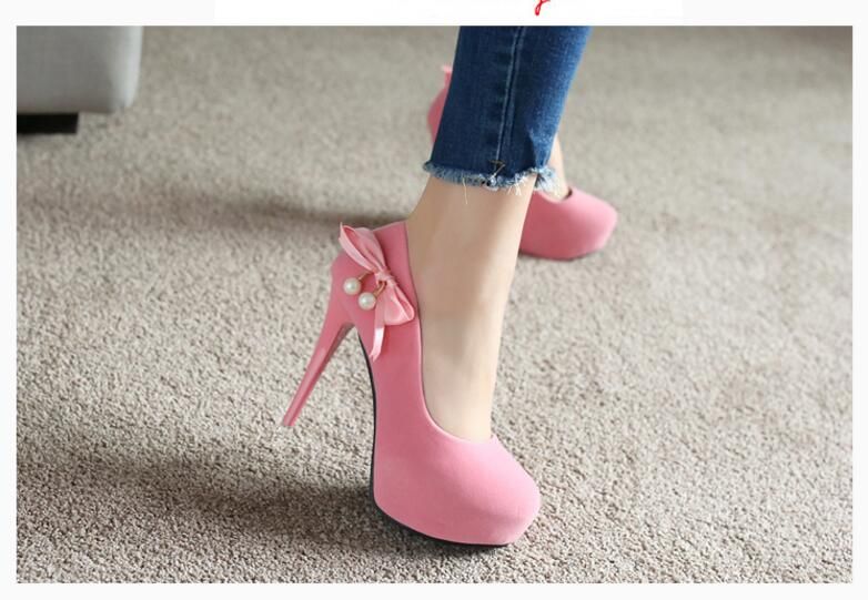 Melhor Princesa De Camurça Rosa De Salto Alto Das Mulheres Bem Com Cabeça  Redonda Doce Sapatos De Casamento Vermelho 12 Cm Boca Rasa Super Alto  Tamanho Saltos 34 39 A $107,75 | DHgate.Com