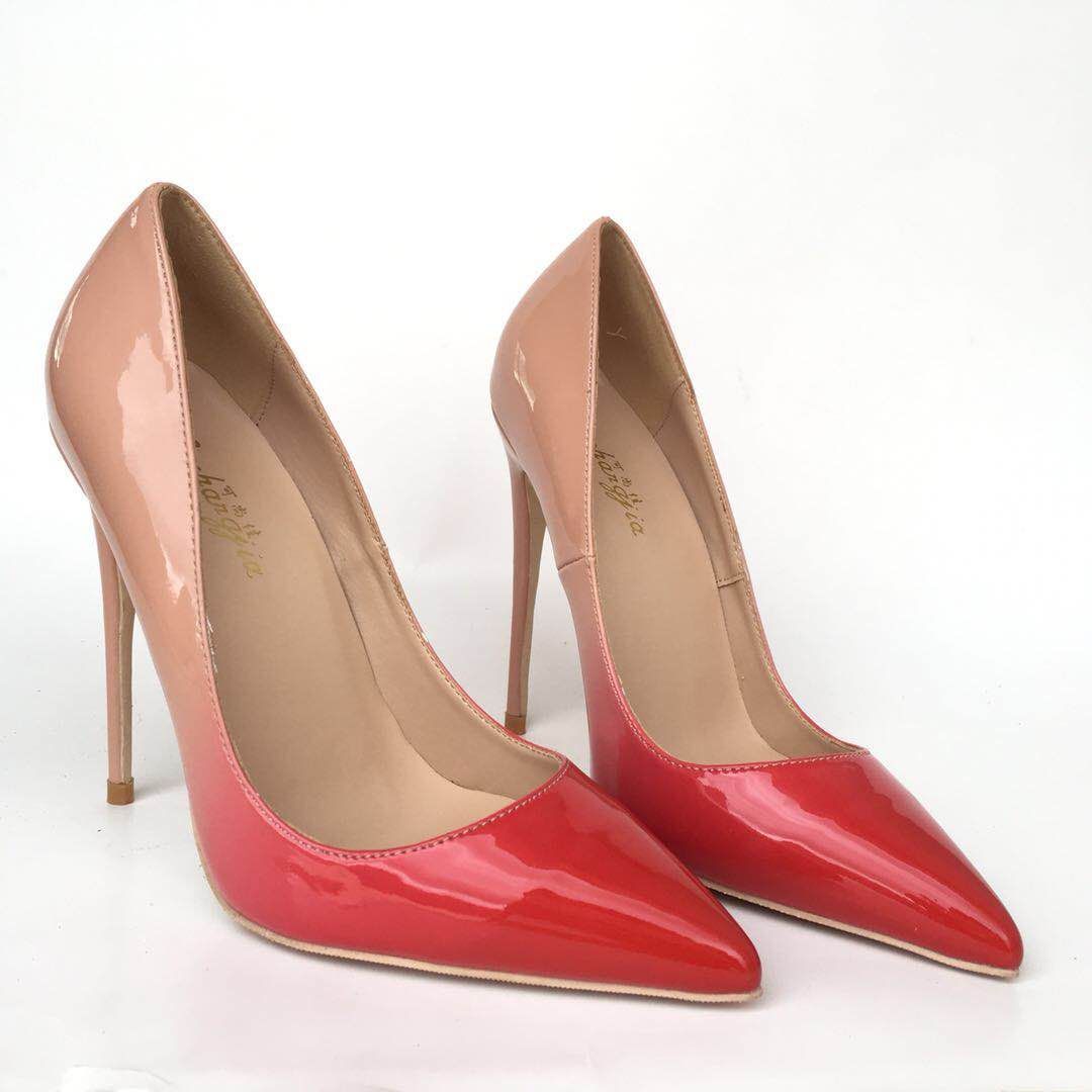 red and nude shoes