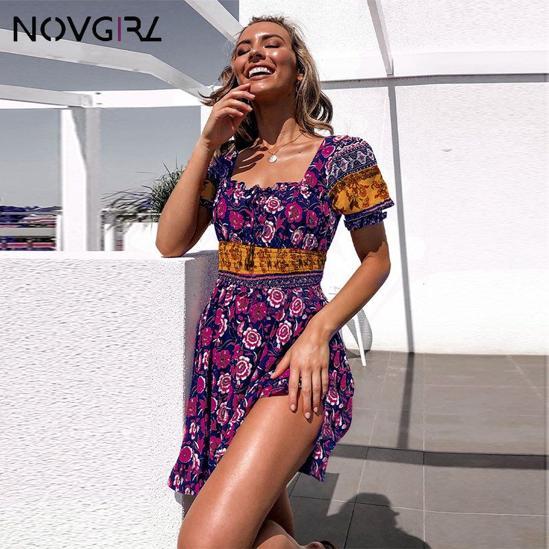 square neck summer dress