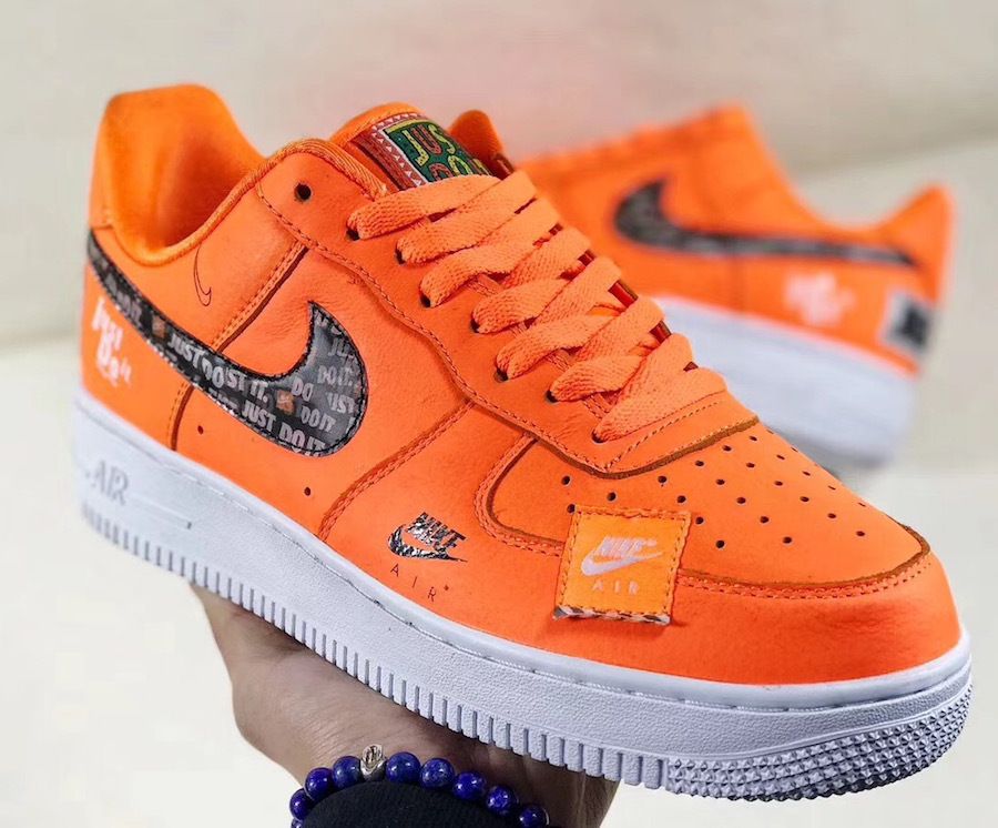 Nike Air Force 1 Low Force 07 PRM sólo hazlo RETRO Sólo hazlo JDI Naranja Negro Blanco zapatillas de deporte de ZAPATILLAS SOLO FUERZA