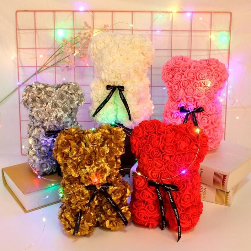 2021 PATIMATE 25cm Red Rose Teddy Bear Valentines Day Gift For Women