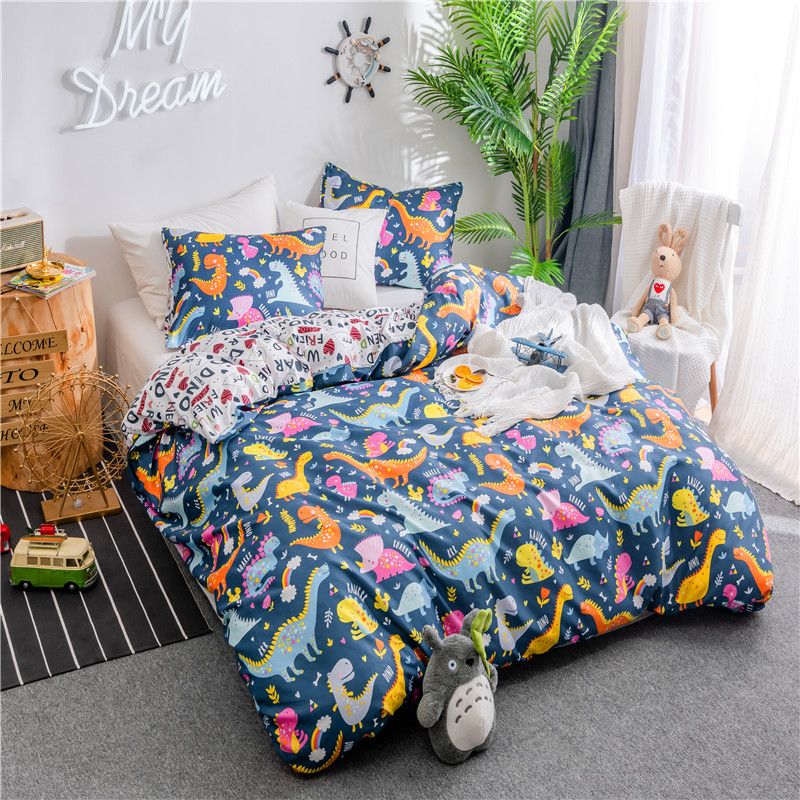 navy dinosaur bedding