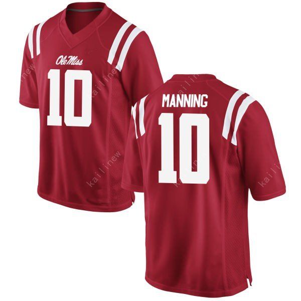 2021 NCAA Jersey Ole Miss Rebels 10 Eli Manning Red Cheap Sewing ...
