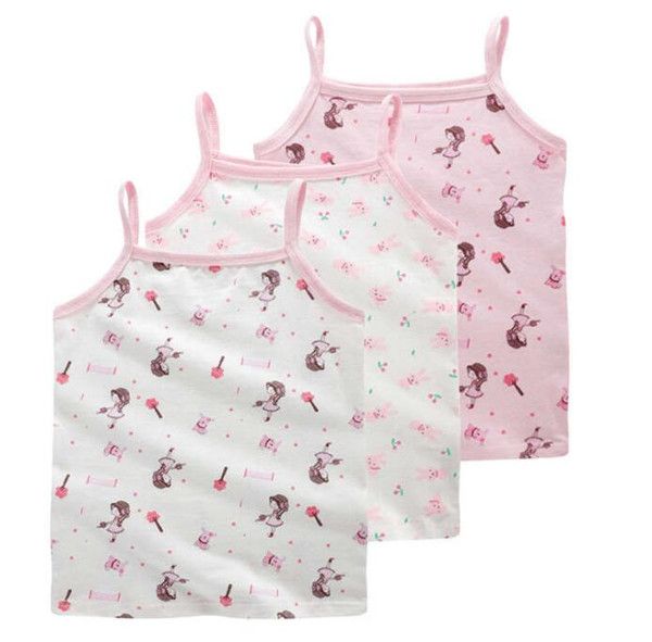Summer Baby Undershirt Singlet Girls Shirts For Children Cartoon Cotton