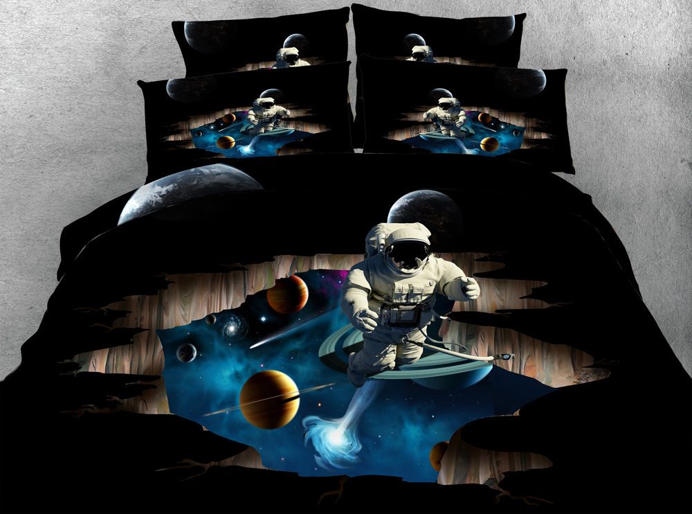 2020 Printing 3d Galaxy Astronaut Duvet, Queen Size Holiday Bedding